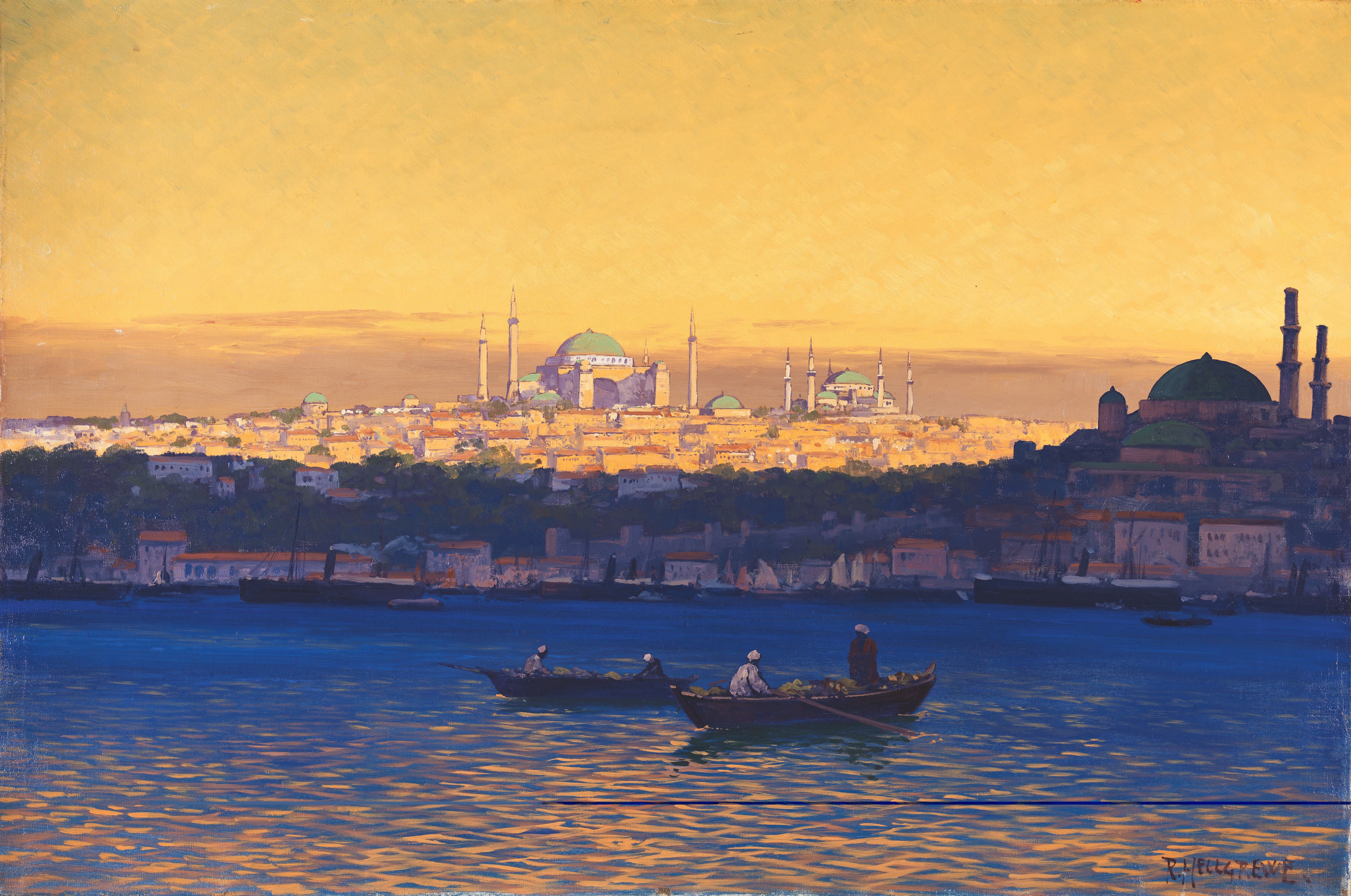 Rudolf Hellgrewe (1860–1935?) Gün Batımında Haliç, y. 1900 / Göz Alabildiğine İstanbul: Beş Asırdan Manzaralar